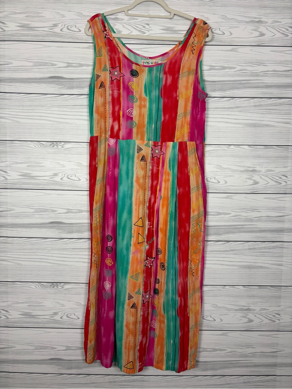 Jams World Vintage 80’s stripe Hawaiian midi dress size large